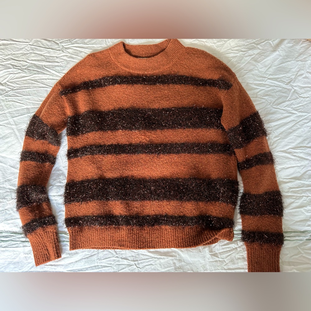 Madewell metallic striped sweater XS